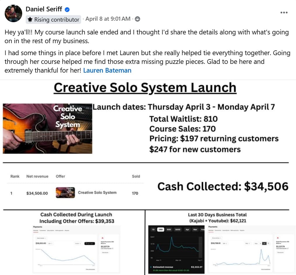 Daniel Seriff Success